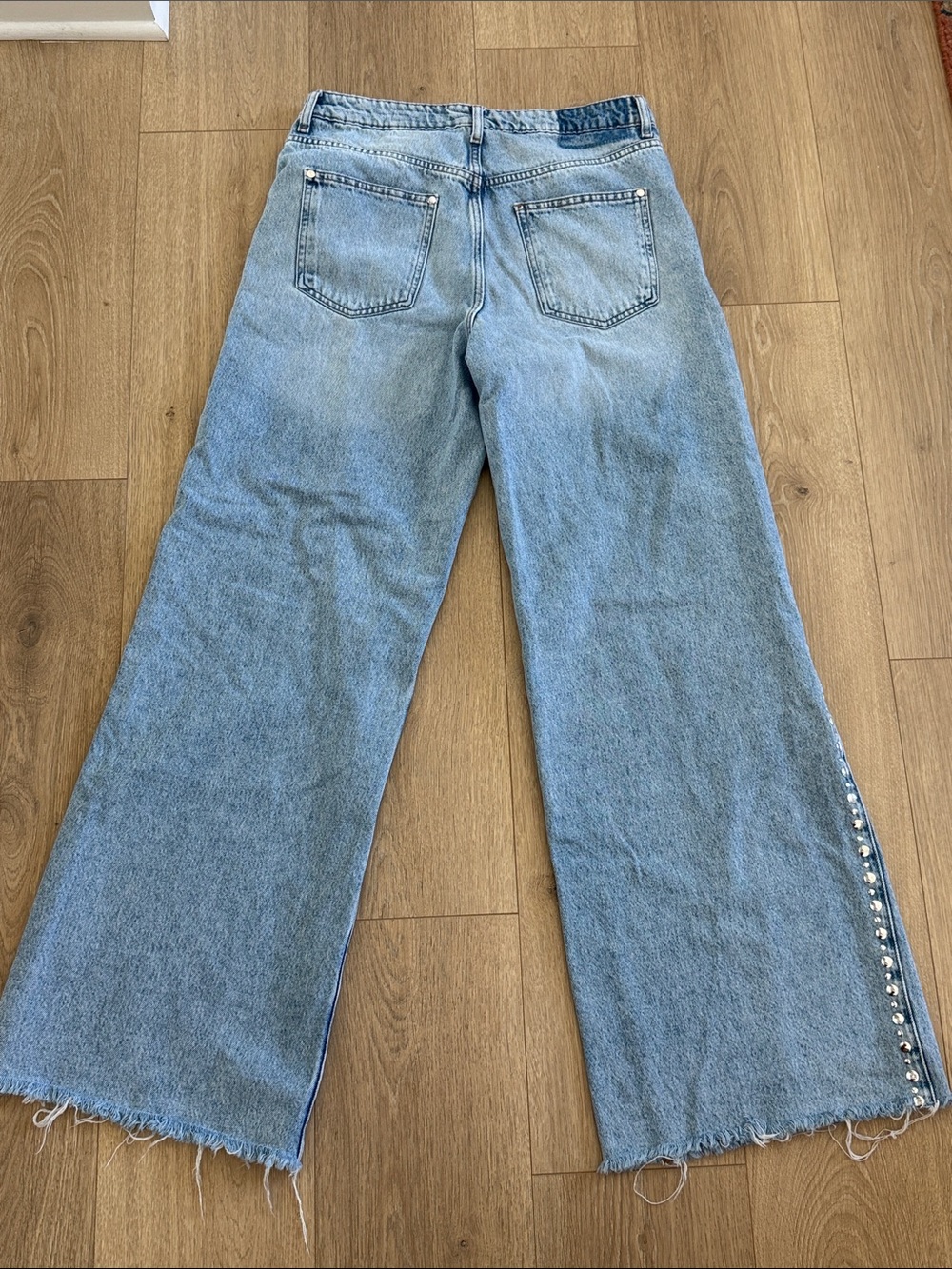 Zara High Waisted Studded Jeans sz. 8 - Picture 8 of 8